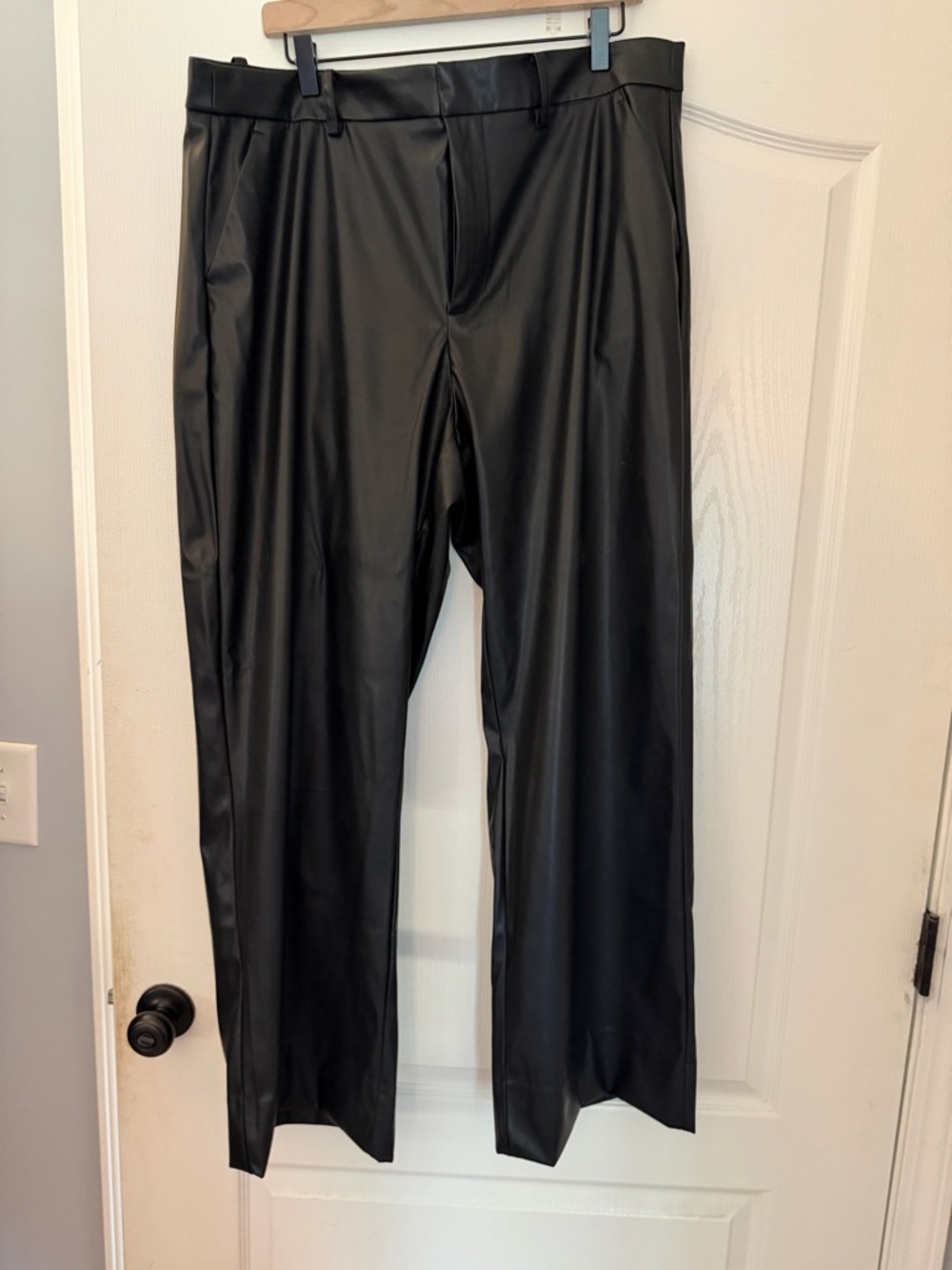 torrid Black Faux Leather Straight-Leg Pants